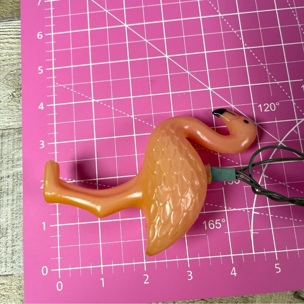 Pink Flamingo Flock Working String Light Set 10 Flamingo Lights Original Box VTG - Picture 8 of 14
